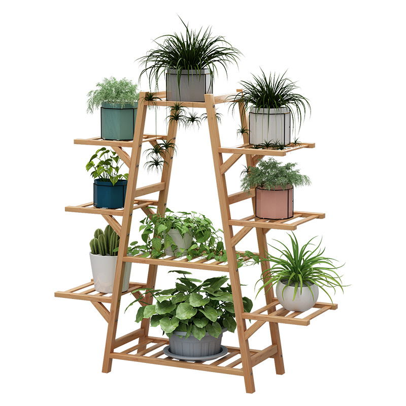 Flower shelf indoor multi-layer storage rack floor assembly Balcony decoration flower pot rack green radish succulent living room space saving