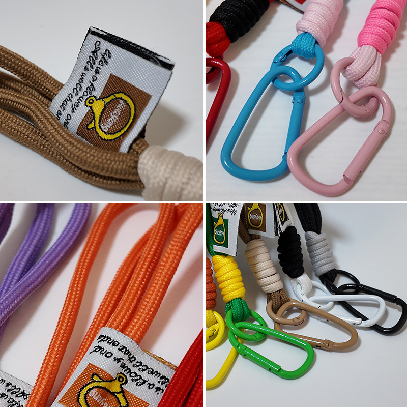 Luggage Accessories 5mm Dopamine Double-Color Rope Clothing Handbag Lanyard Woven Zipper Lanyard Manufacturer Wholesale