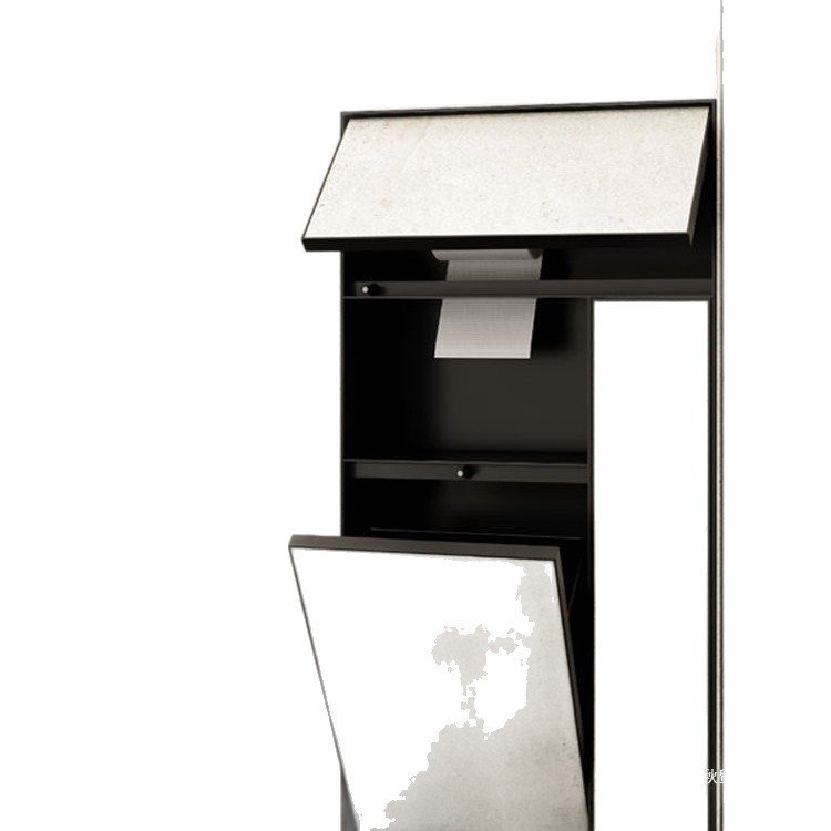 Bathroom Embedded Trash Can 304 Stainless Steel Hidden Tile Toilet Metal Embedded Tissue Box Niche