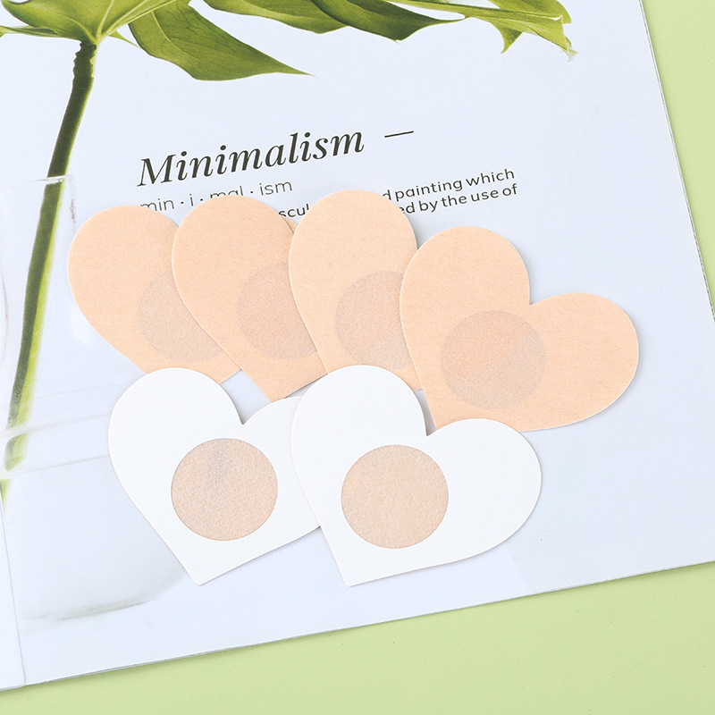 Disposable breast stickers chest stickers round plum heart-shaped chest stickers anti-exposure anti-bump nipple stickers breathable seamless chest stickers