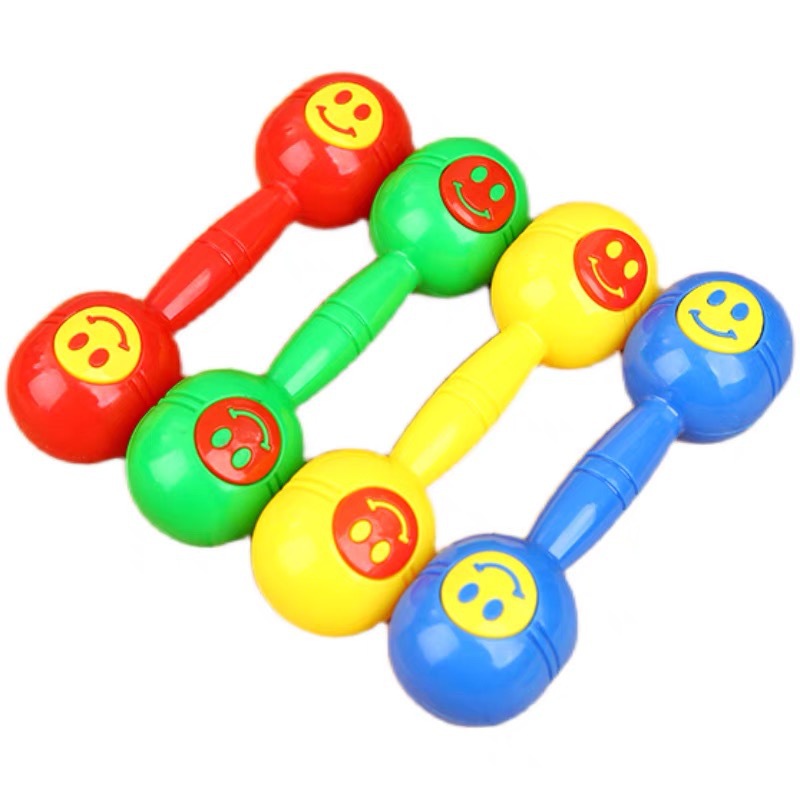 Детские гантели для утренней зарядки в детском саду, оптовая продажа больших гантелей с улыбающимся лицом