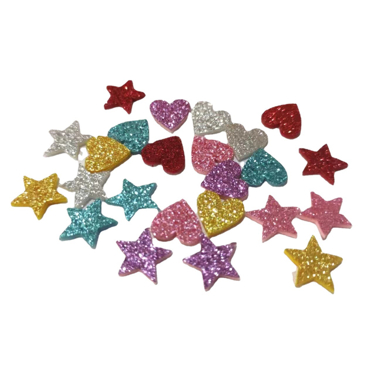 Bright sparkling love star patch bright powder non-woven DIY handmade hair accessories plum blossom patch