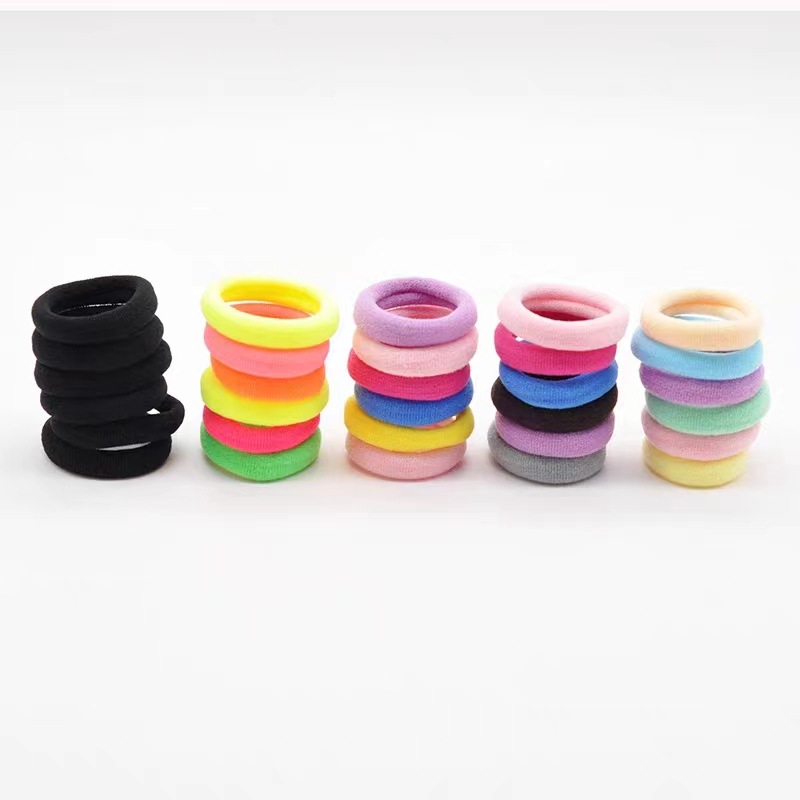 Seamless Basic Kidsren's Candy-Colored Towel Ring High-Elastic Colorful Rubber Band Headband Simple and Non-Harmful Hair Band