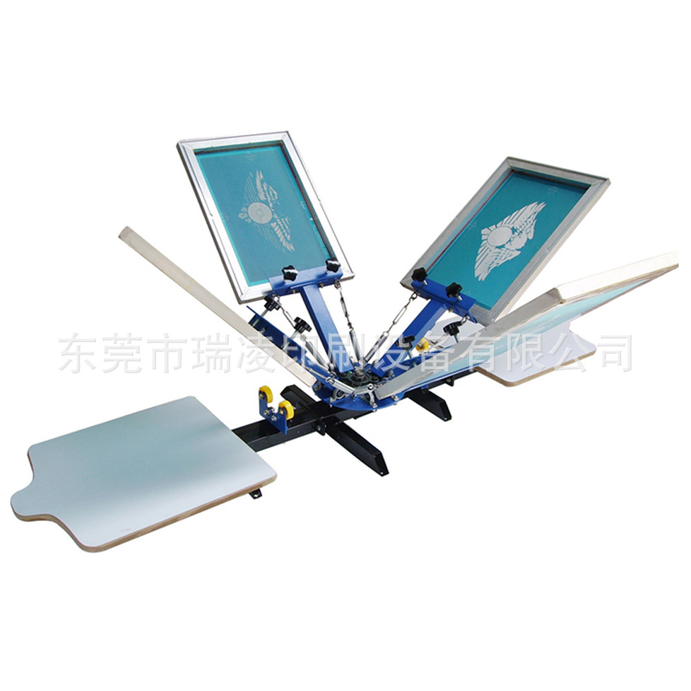 Ruiling Simple 4 Color 2 Bit Screen Printing Machine Manual Screen Printing Machine Desktop T-shirt Printing Machine Manual 4 Color Printing Machine