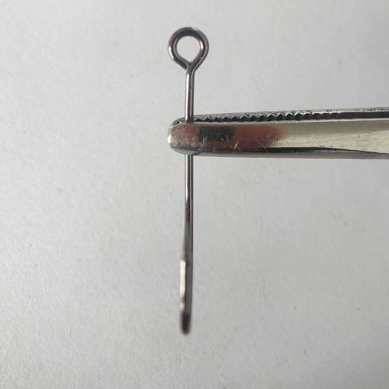 Ordinary spiny barbed Luya single hook big eye horse mouth hook tube with hole sequin line set fish hook micro hook