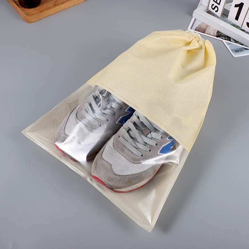 Manufacturer Supplies Colorful Non-Woven Double Drawstring Flap Pocket Pants Shoe Storage Bag with Colorful Printing Logo