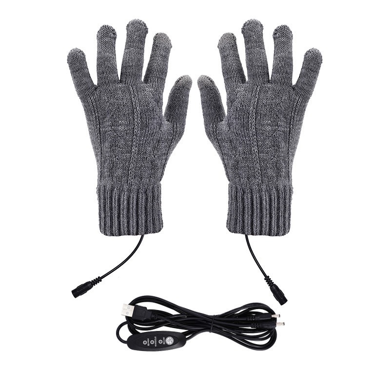 New USB Gloves USB Heated Gloves Large Size Temperature-Adjustable Power Bank Electric Heating Thickeneded Touch Screen to Keep Warm