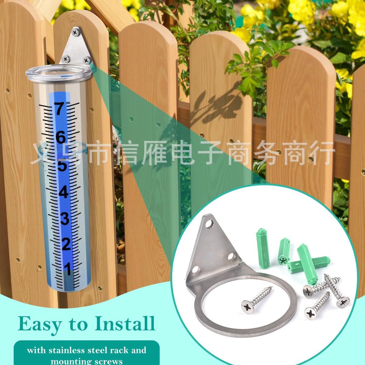Rain gauge capacity meter bracket column installation rain gauge courtyard garden outdoor stainless steel mounting frame