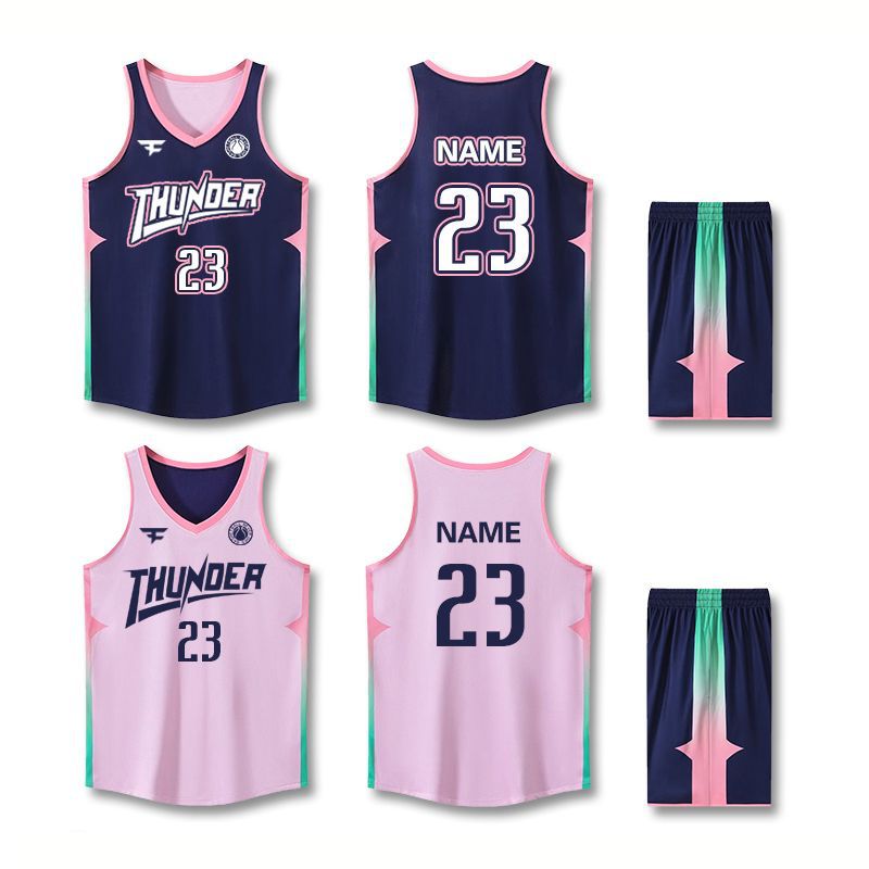 New Double-Sided Basketball Uniform Customized College Student Game Team Uniform Printed Children's American Reversible Reeves Jersey