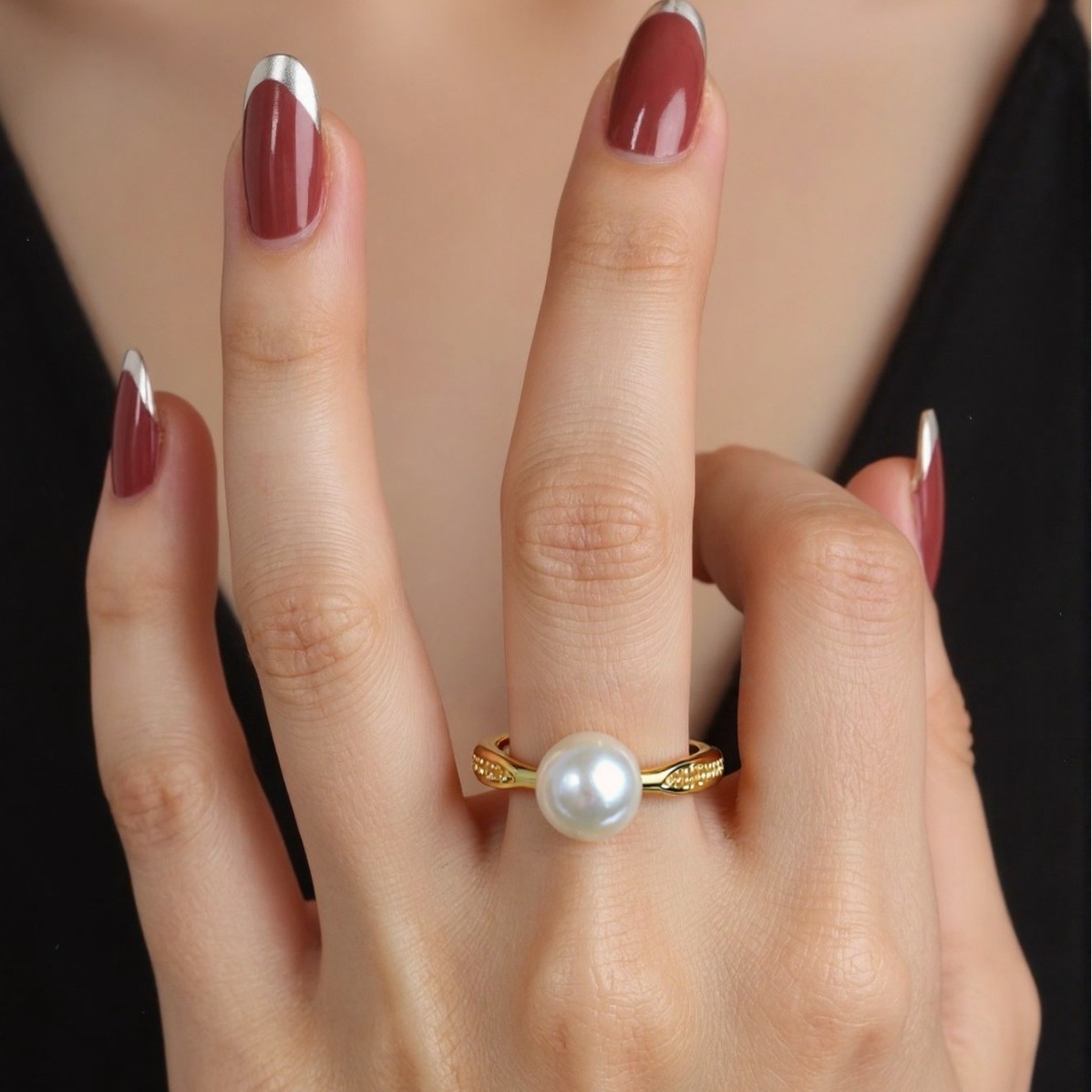 Zhuji strong light bright natural freshwater pearl ring simple exquisite adjustable opening ring net red wholesale