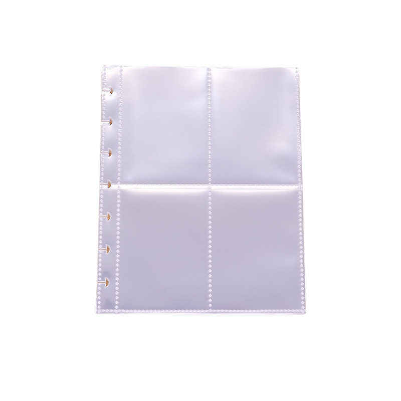 7-hole four-square mushroom hole card book inner page transparent small cartoon business card star-chasing photo storage card set inner page