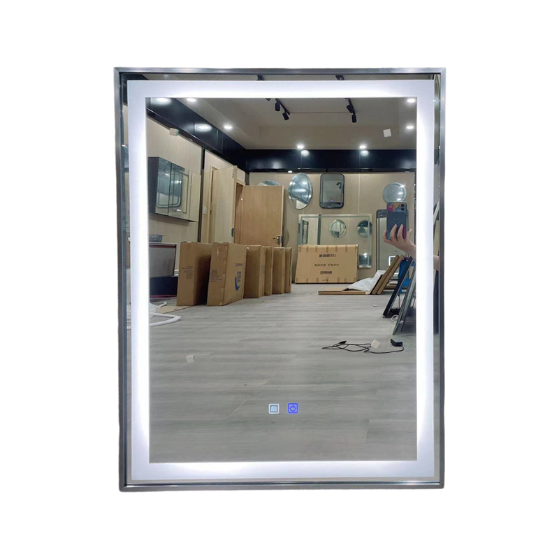 Washbasin Led Light with Makeup Mirror Bathroom Mirror Custom Wall-Mounted Bathroom Touch Defogging Smart Mirror