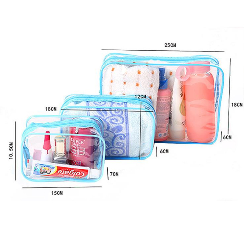 Korean Style Thickened PVC Storage Cosmetic Bag Large Capacity Ins Travel Dustproof and Waterproof Toiletry Bag Cosmetic Storage Bag