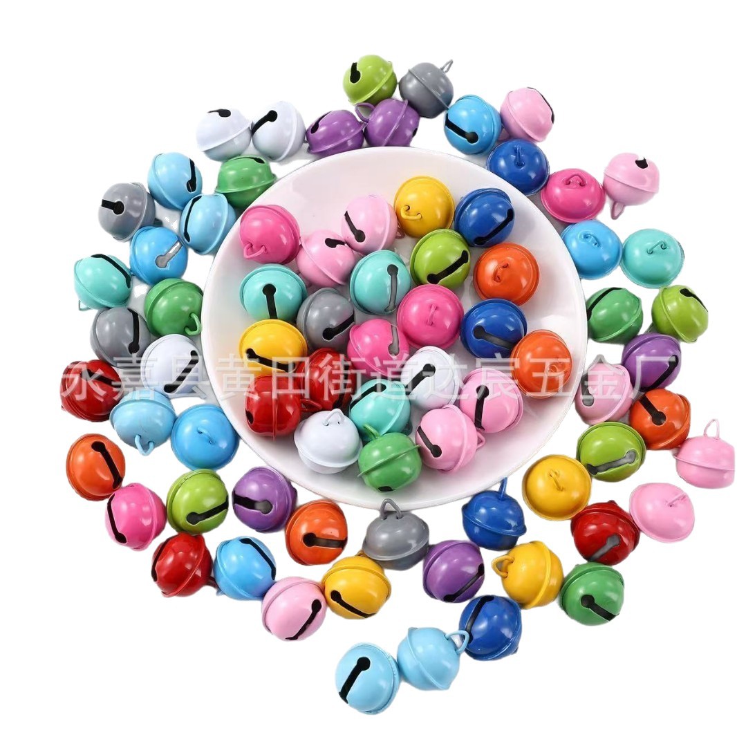 18Mm—22Mm Colorful Painted Pet Open Bell DIY Keychain Accessories Christmas Metal Pendant