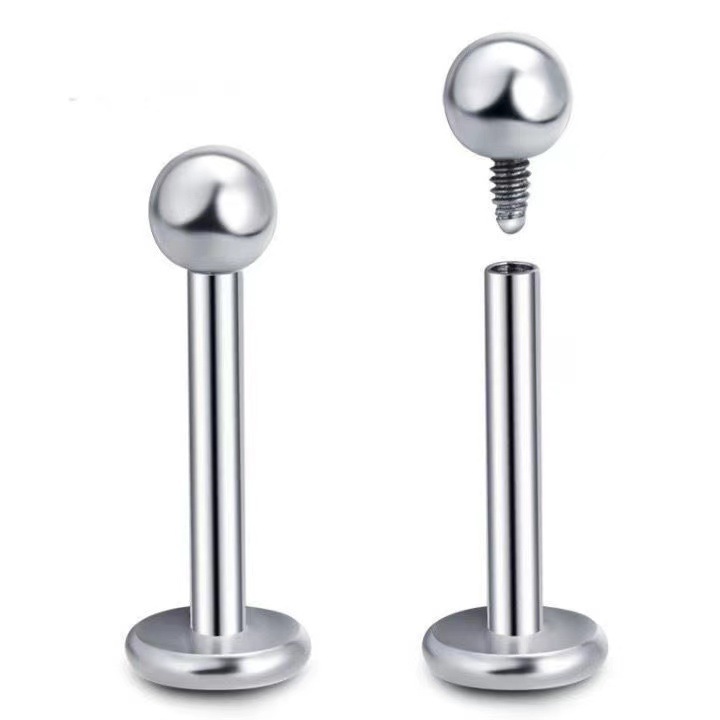 Manufacturers in stock titanium steel non-allergic internal teeth lip nails earrings external teeth ball 16G personality trend body piercing jewelry