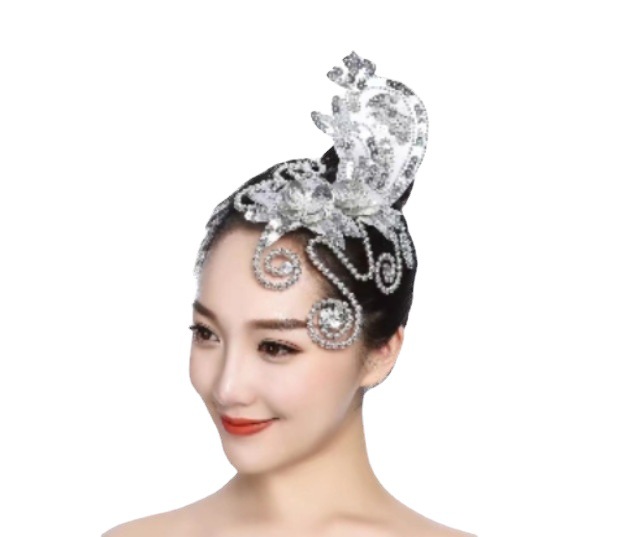 Dance headdress performance headdress Yangko square ethnic classical dance stage performance headdress flower accessories Latin modern female
