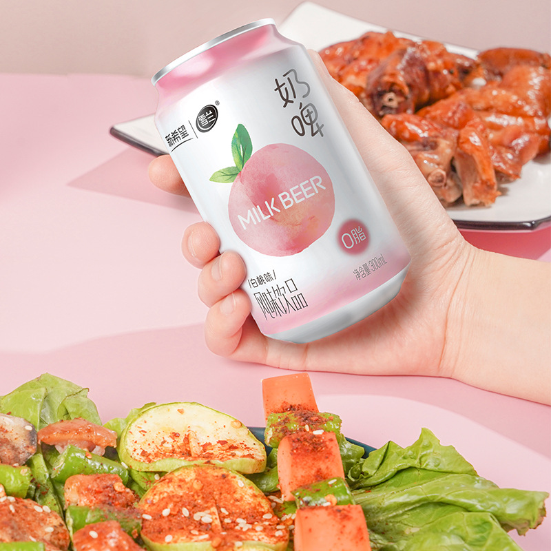 Full Box of 300ml*12 Cans of New Hope Snowland White Peach Flavored Milk Beer Wholesale Lactic Acid Flavored Drink Factory Direct Delivery