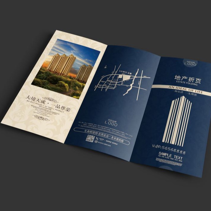 All kinds of product brochure printing custom bronzing color page single page three fold DM advertising flyer