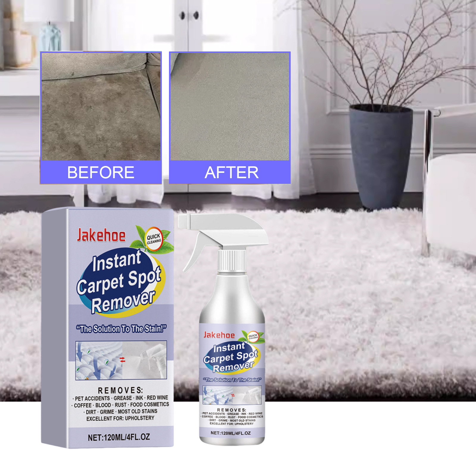 Пятновыводитель Jakehoe для ковров, специальный для ковров, легкость в чистке, удаление пятен, чистящее средство с длительным ароматом