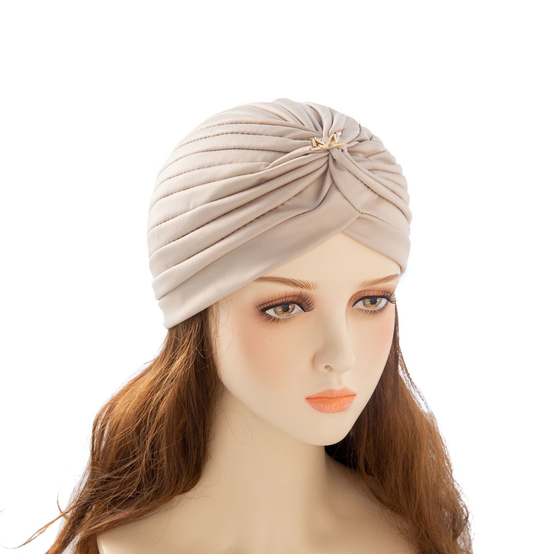 Factory direct double elastic men's and women's solid color comfortable breathable knitted sports yoga Middle East ethnic Indian hat