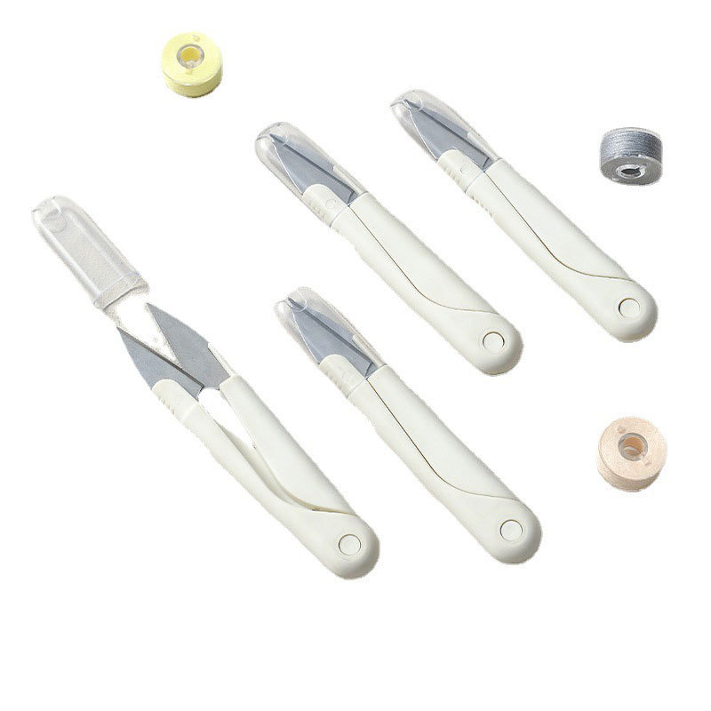 Home Daily Craft Small Scissors Portable with Cover Cutting Thread Head Fishing Line Sewing Scissors Cross Stitch Clothing Tailor Scissors
