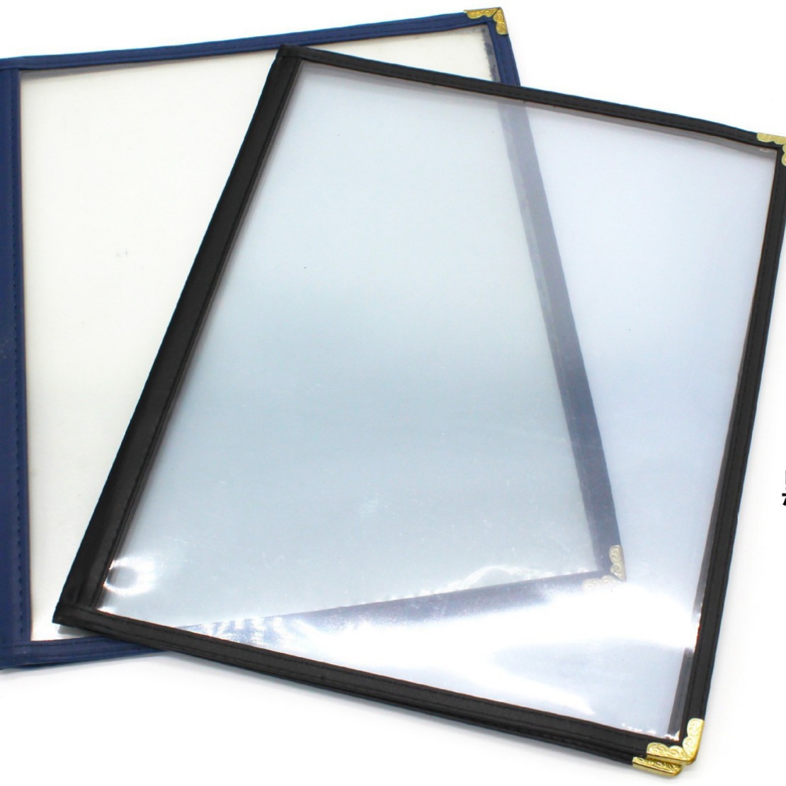Pvc Transparent Menu Holder Western Food Recipe Meun Two Pages on All Sides