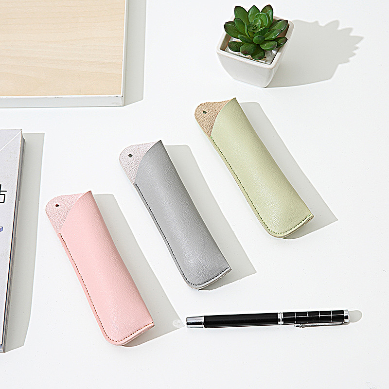 Пенал из PU кожи в корейском стиле, креативный простой чехол для карандаша, защитный чехол для ручки