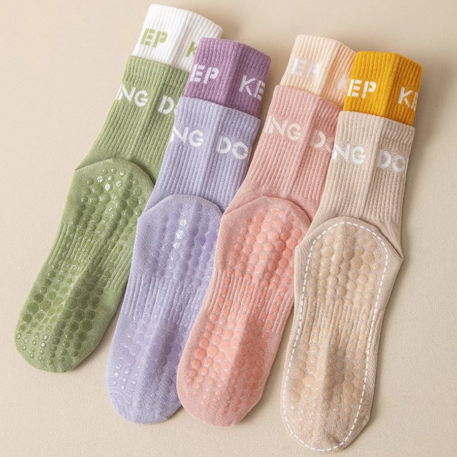 Высокоэластичные спортивные йога носки, нескользящие, средней длины, впитывающие пот, для детей