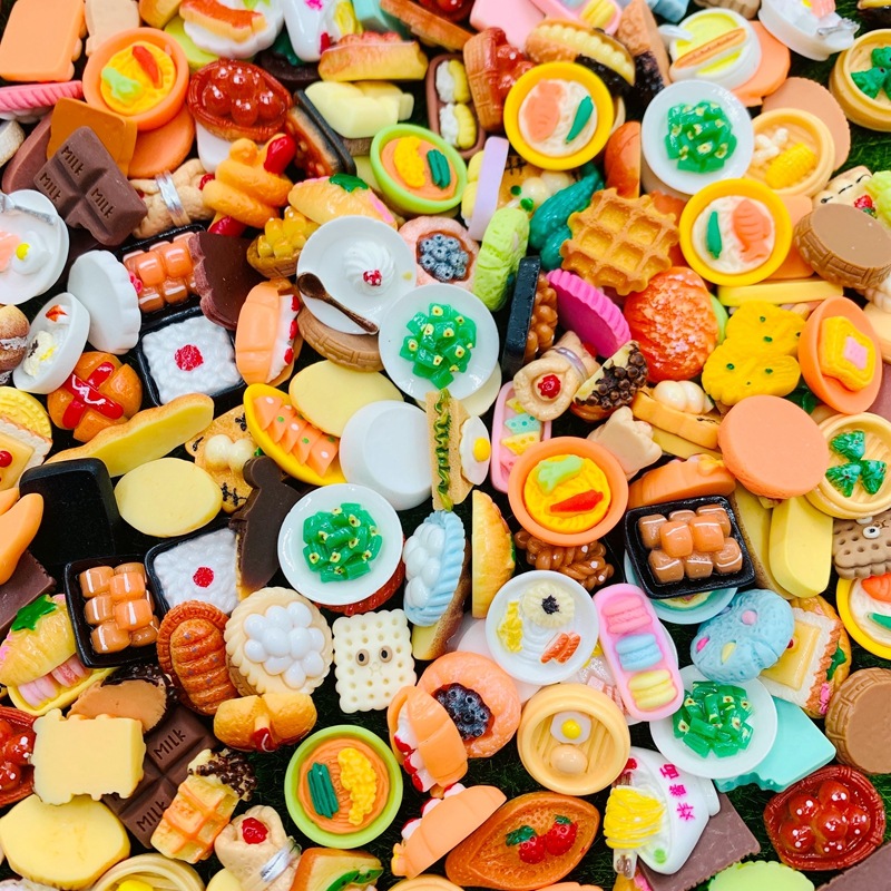 Hot-Selling Lucky Bags with Miniature Food Toys, Mixed Wholesale DIY Cream Glue Decoration Materials, Resin Accessories, Cartoon Mixed Styles