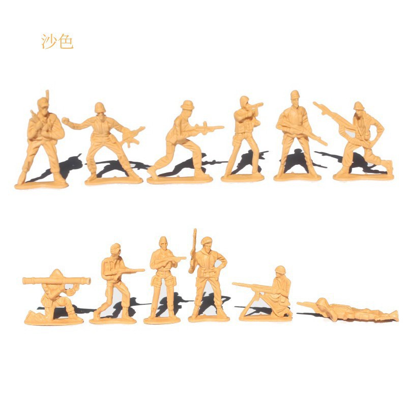 World War Ii 5cm Soldier Military Base Scene Model Post-80S Kidshood Classic Nostalgic Kidsren's Model Toys Wholesale