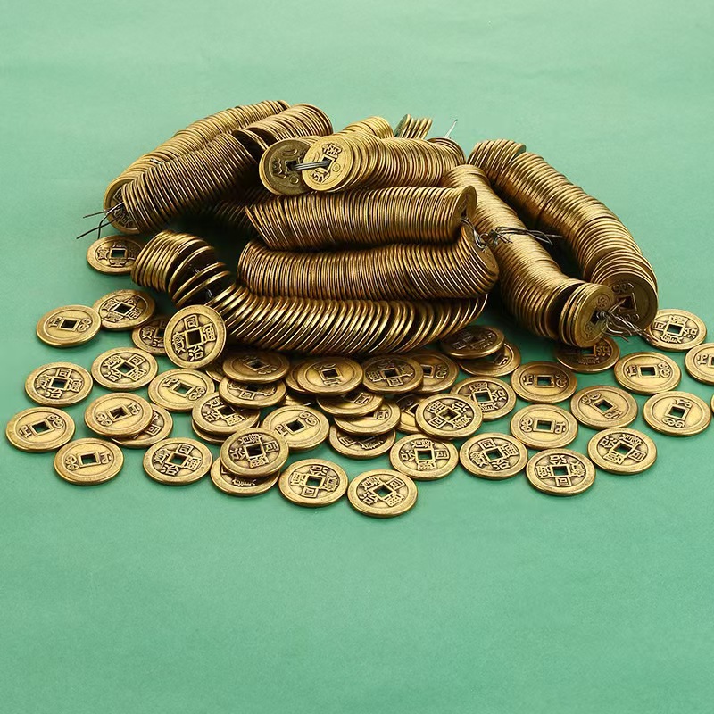 Thickened Copper Five Emperors' Coins Large Brass Coins Ancient Coins for Entrance Doors Kangxi, Jiaqing, Yongzheng, Shunzhi, Qianlong