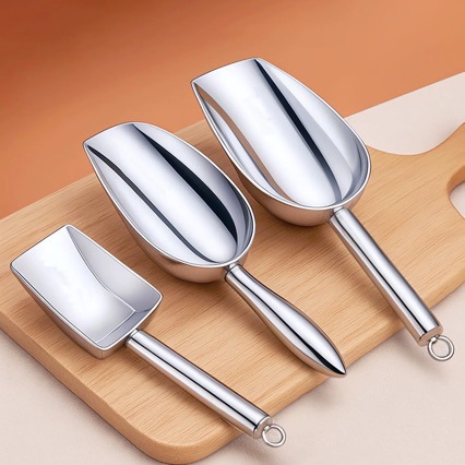 Лопата из нержавеющей стали, утолщенная интегрированная лопата для риса, муки, продуктов, чайных листьев, плоская лопата, многофункциональная лопата для льдогенератора в магазине молочного чая