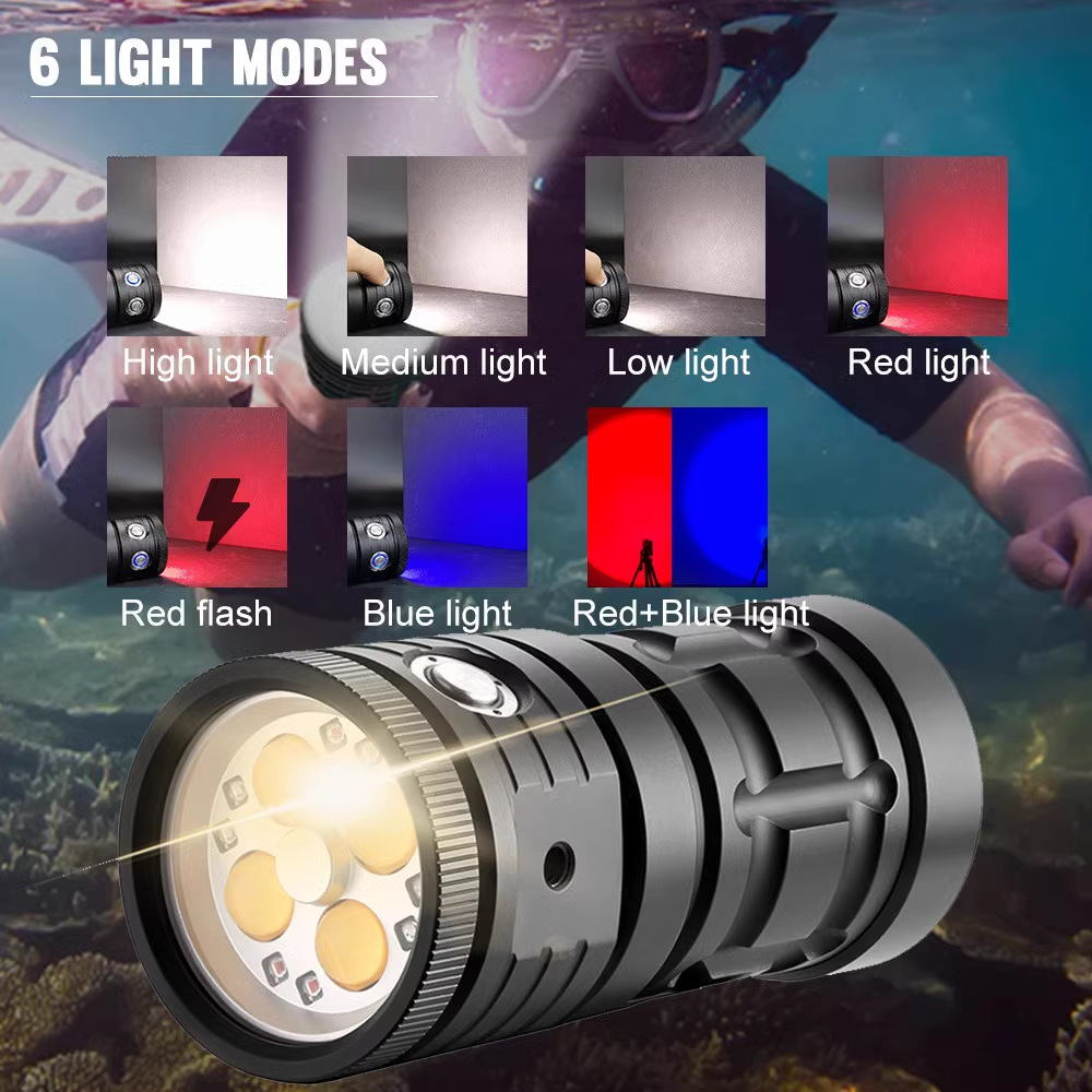 Sea Frog diving special strong light flashlight underwater deep diving 100 m photography light waterproof night diving driving light