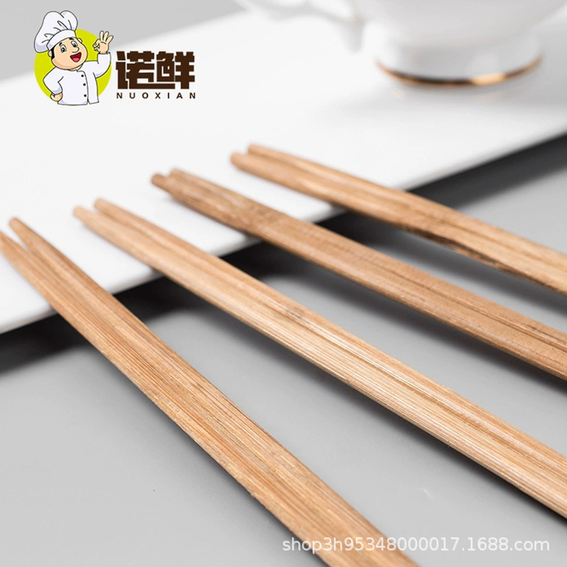 Disposable chopsticks Carbonized high-end household independent packaging sanitary bamboo chopsticks Commercial Bowl chopsticks cup and saucer suit tableware