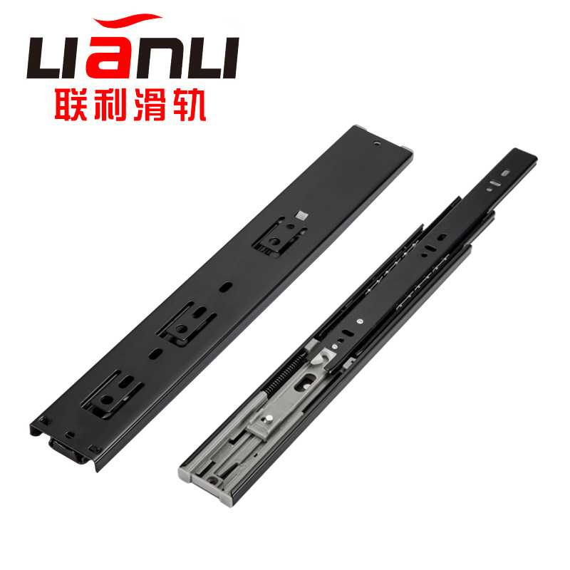 45 wide drawer slide rail three-section buffer damping guide rail hydraulic self-priming damping slide rail 8 inch three-section buffer slide rail