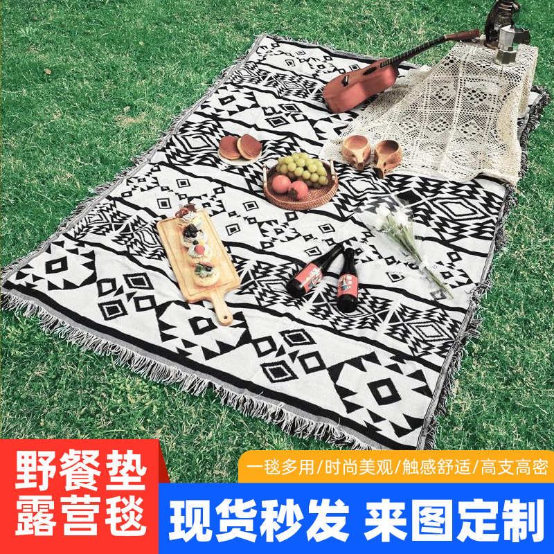 Готовое одеяло, американское стильное одеяло для кемпинга, богемный этнический стиль пикникового коврика, одеяло для дивана, универсальный гобелен, плед