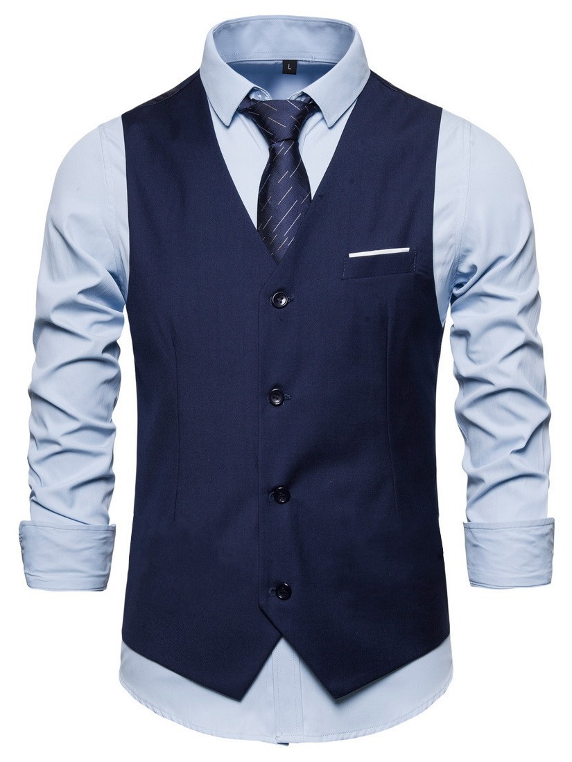 Retro British slim fit men's suit vest casual business professional vest Korean style youth business suit vest
