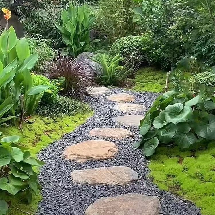 Natural Rust Yellow Bluestone Stepping Stones Outdoor Garden Courtyard Paving Stones Lawn Yard Stepping Stones Outdoor Non-Slip