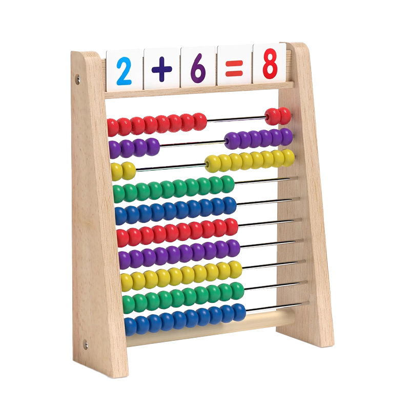 Mathematics Calculation Stand 10-Speed Colorful Calculator for Primary School Students, Early Childhood Education Calculation Stand, Abacus Toy