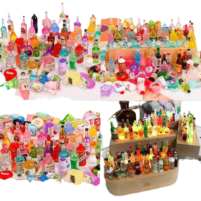 Miniature Simulation Toy Convenience Store Beverage Bottles, Small Wine Bottles, Toy Resin Accessories, Mini Small Bottles, Handmade