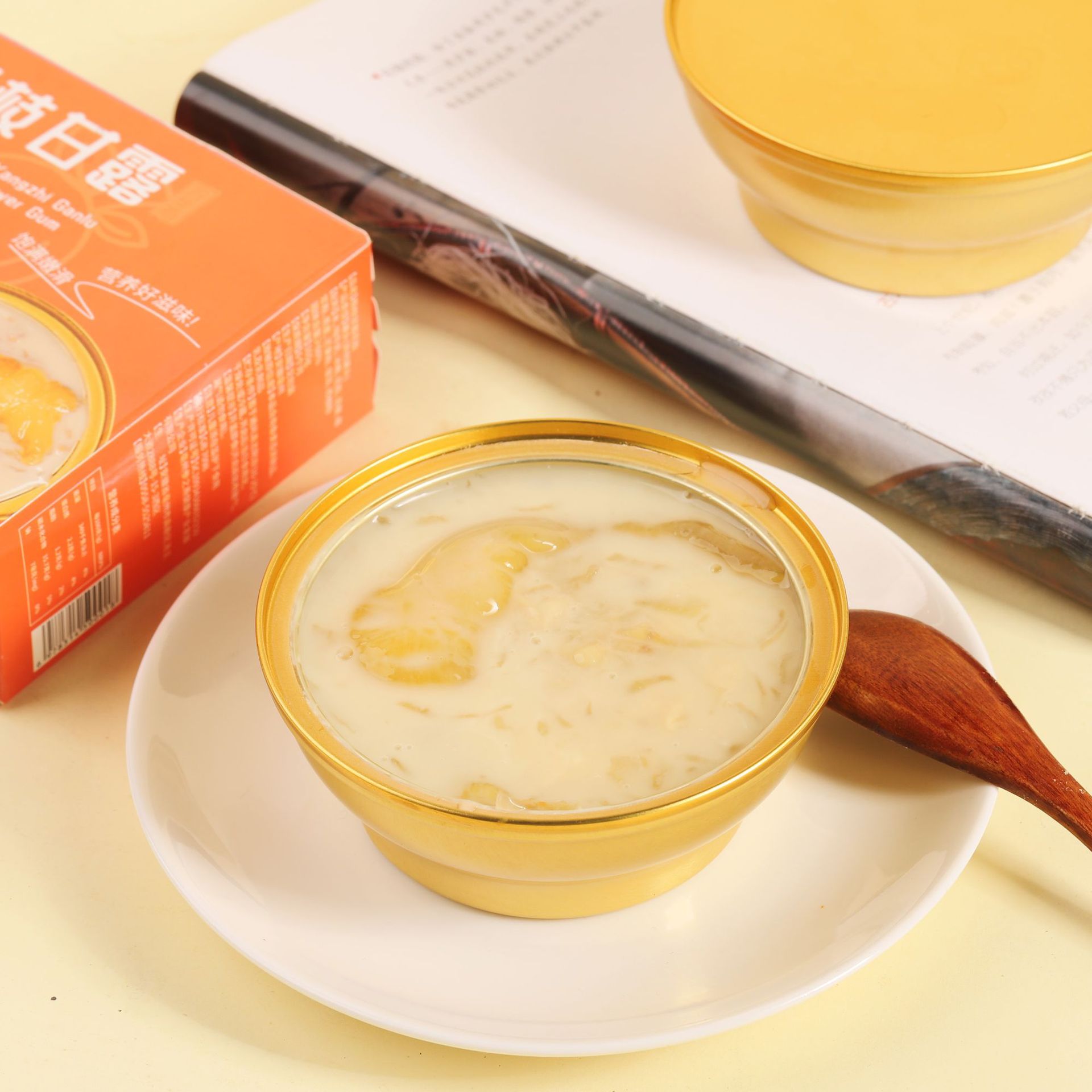 Yangzhi Ganlu Fresh Stewed Fish Maw Ready-To-Eat 165g Collagen Breakfast Nutritional Supplement Fish Gel Peach Gel Meal Replacement Canned Food