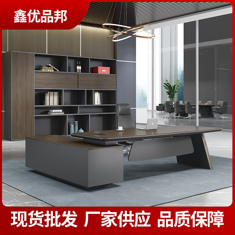 Стол Boss CEO Новый китайский стиль Устойчивый утолщенный лак массивное дерево Большая столешница Офисная мебель