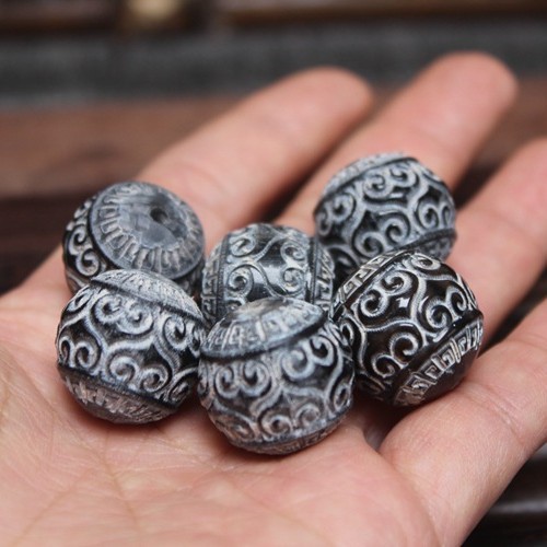 Carved Natural Horn Flutter Beads Loose Beads Round Beads Spacer Beads Top Beads Buddha Beads Literary Play King Kong Star Moon Bodhi Accessories