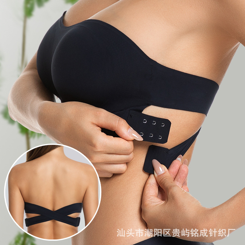 Популярный кросс-бодерный бюстгальтер без бретелек для женщин с перекрестной застежкой, стиль Temu Shein