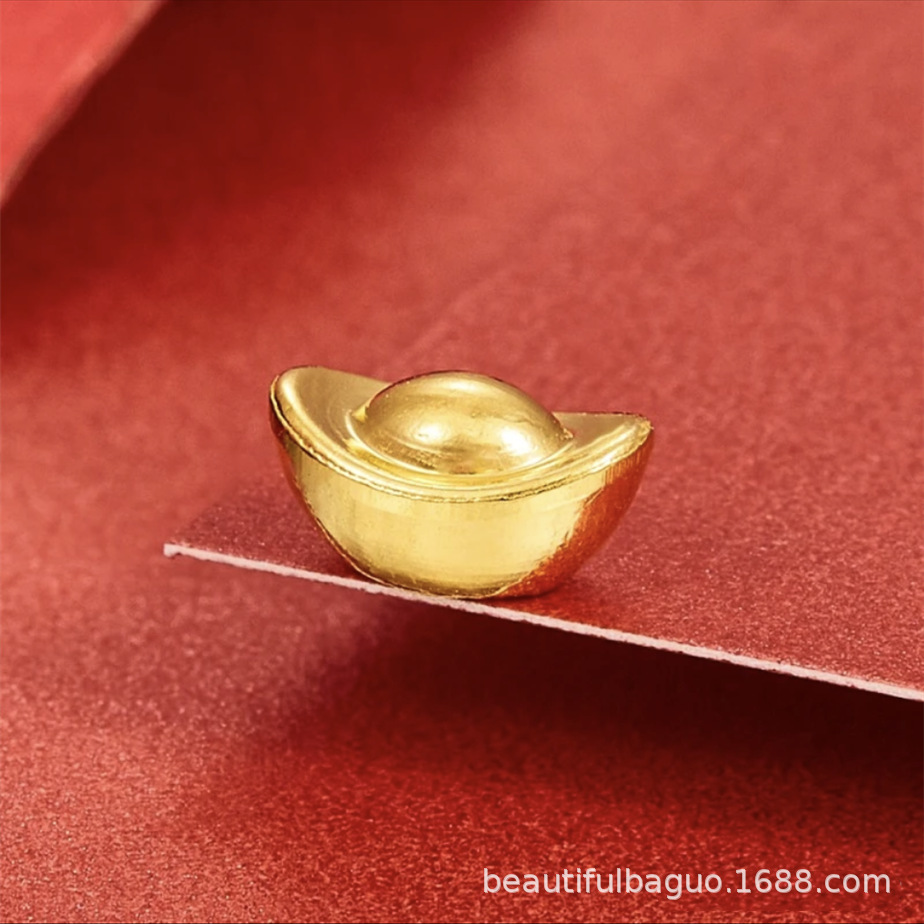 Mini Golden Solid Small Ingot Alloy Solid Small Gold Ingot Cornucopia Rice Cylinder Baifu Cylinder Accessories Ornaments