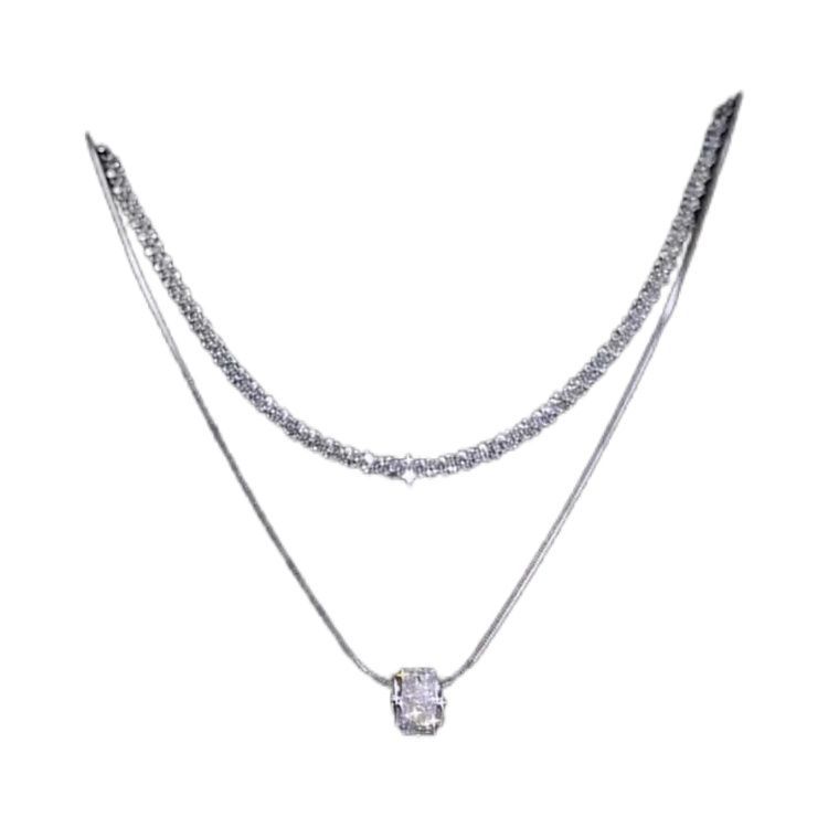 Niche Design Stacked Double Layer Transfer Bead Pendant Necklace 2024 New Explosions Women's Passepartout Woolen Chain Tide