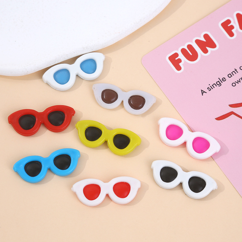 Resin Round Glasses diy Plush Toy Accessories Doll Keychain Phone Case Potted Plant Creative Materials