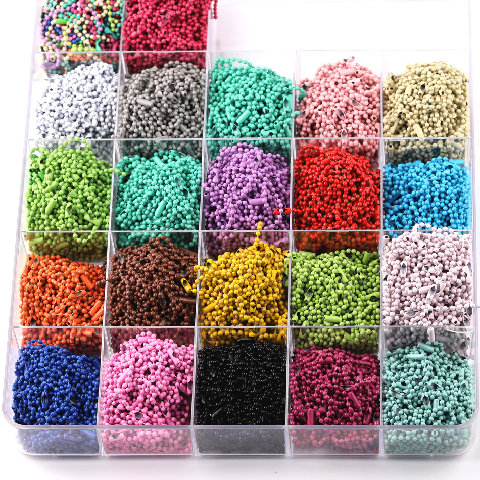 DIY Jewelry Accessories Bead Chain 10cm Round Bead Iron Bead Chain Wave Chain Painted Colorful Tag Chain Pendant Guka Chain