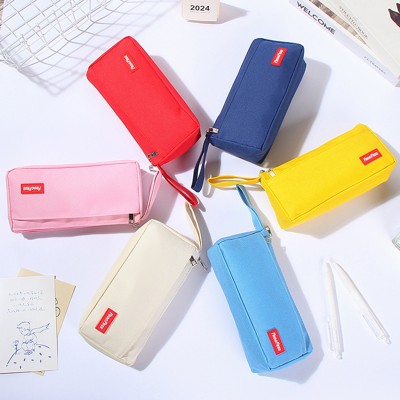 Large-Capacity Pencil Case for Primary School Students, Stain-Resistant, Simple Pencil Case, High-Looking Pencil Case, Stationery Pencil Case, Customized Logo