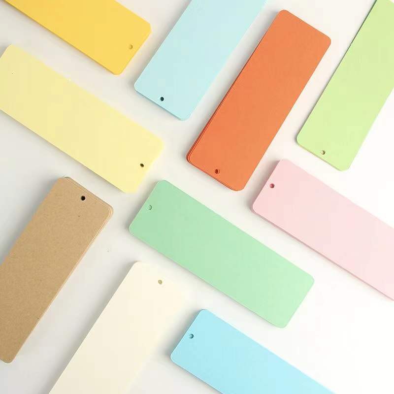 Creative bookmark hand-painted card blank rounded corner bookmark DIY Kraft paper white card punch spot